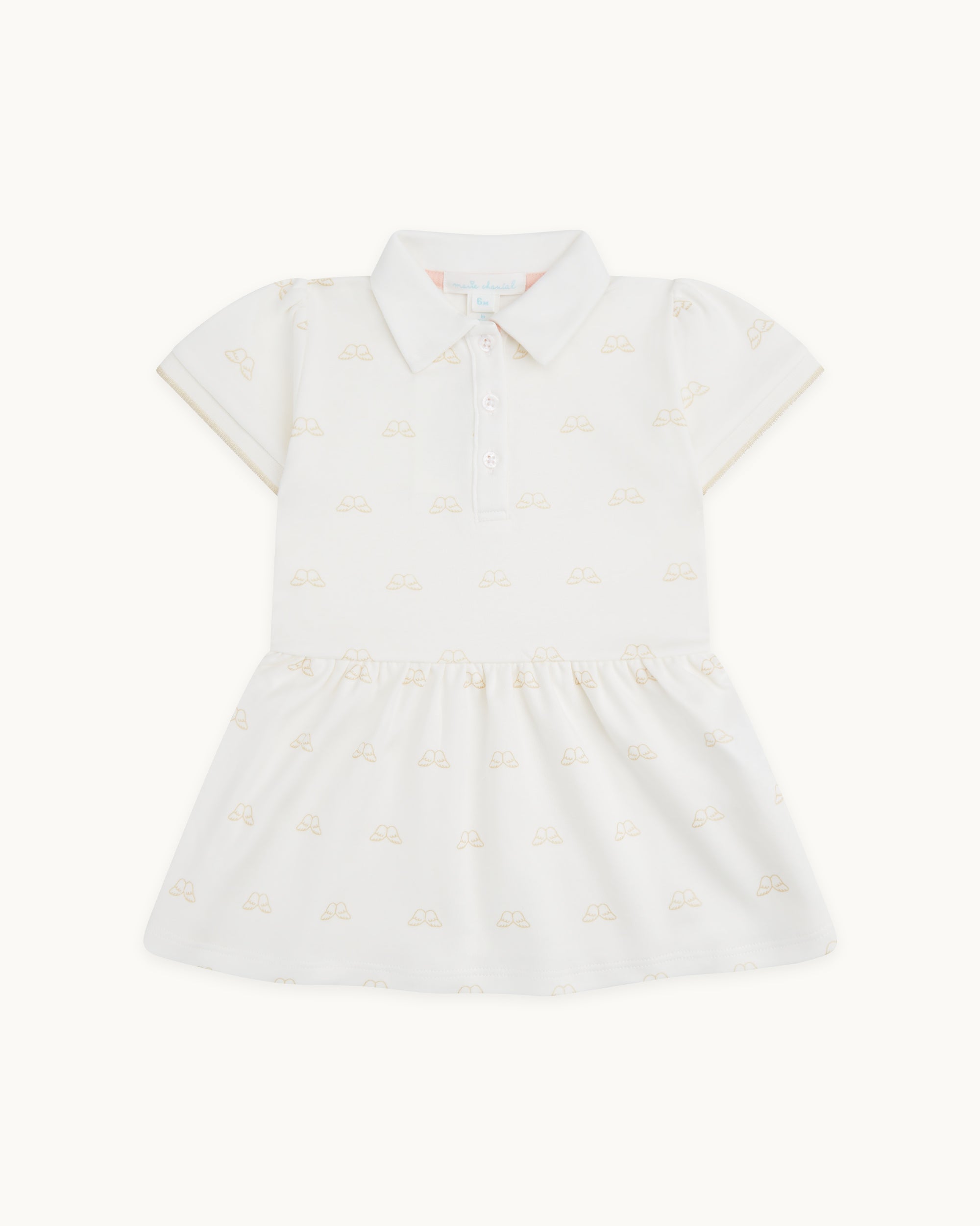 Angel Wing™ Polo Dress - Baby White & Gold