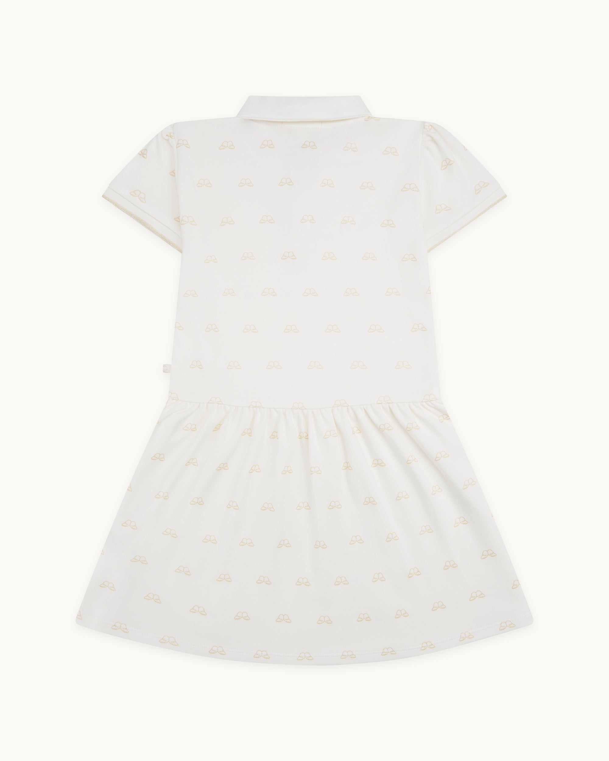 Angel Wing™ Polo Dress - Child White & Gold