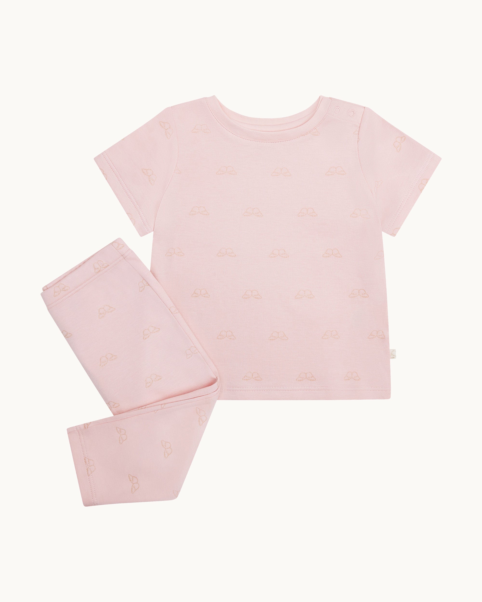 Angel Wing™ Two Piece Jersey Set - Baby Pink