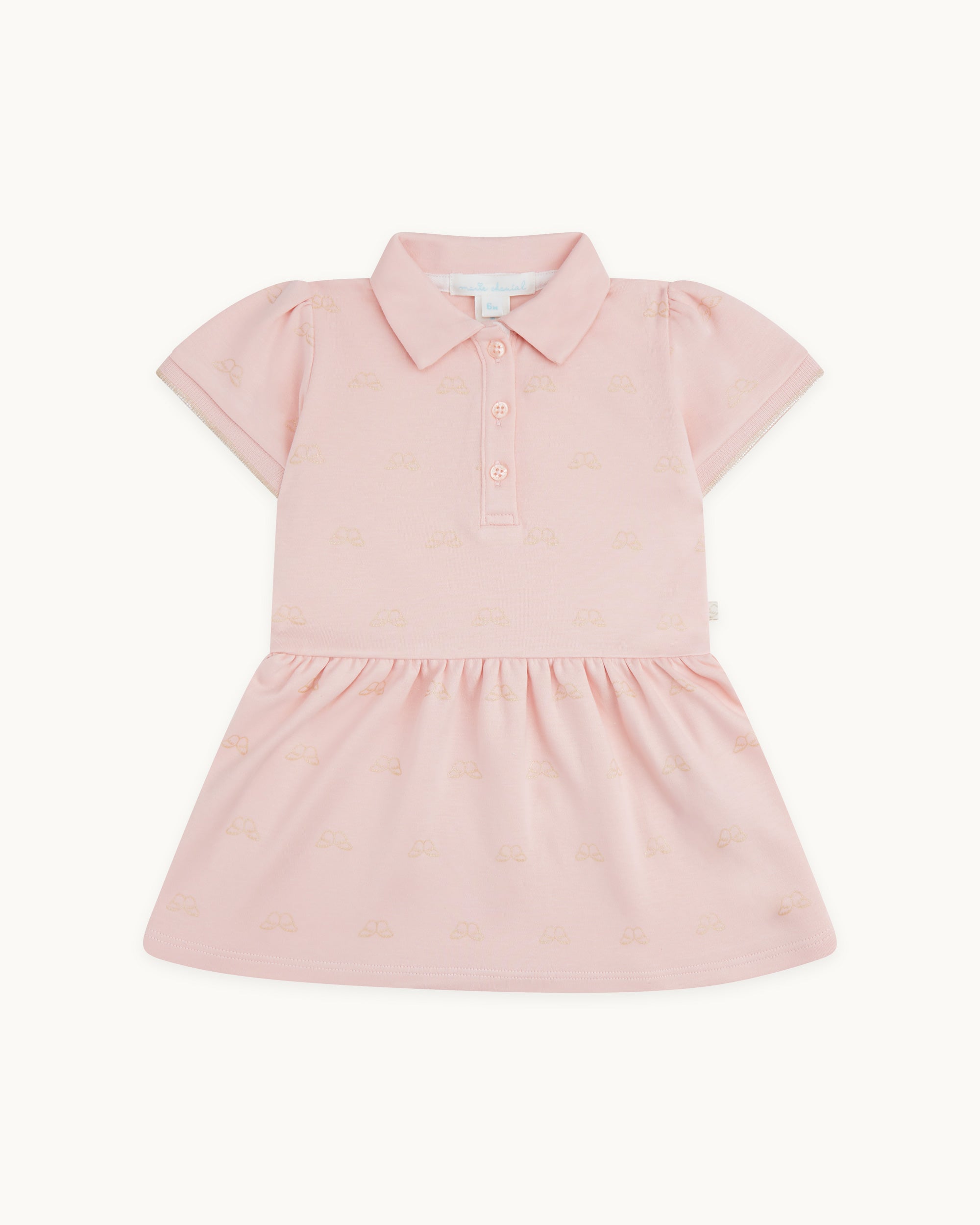 Angel Wing™ Polo Dress - Baby Pink & Gold