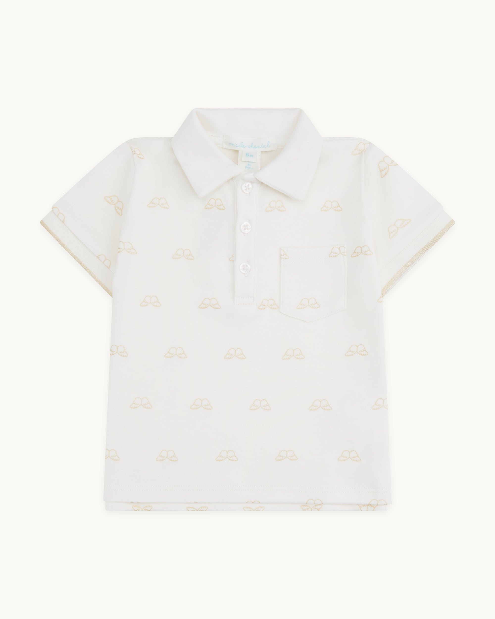 Angel Wing™ Polo Shirt - White & Gold