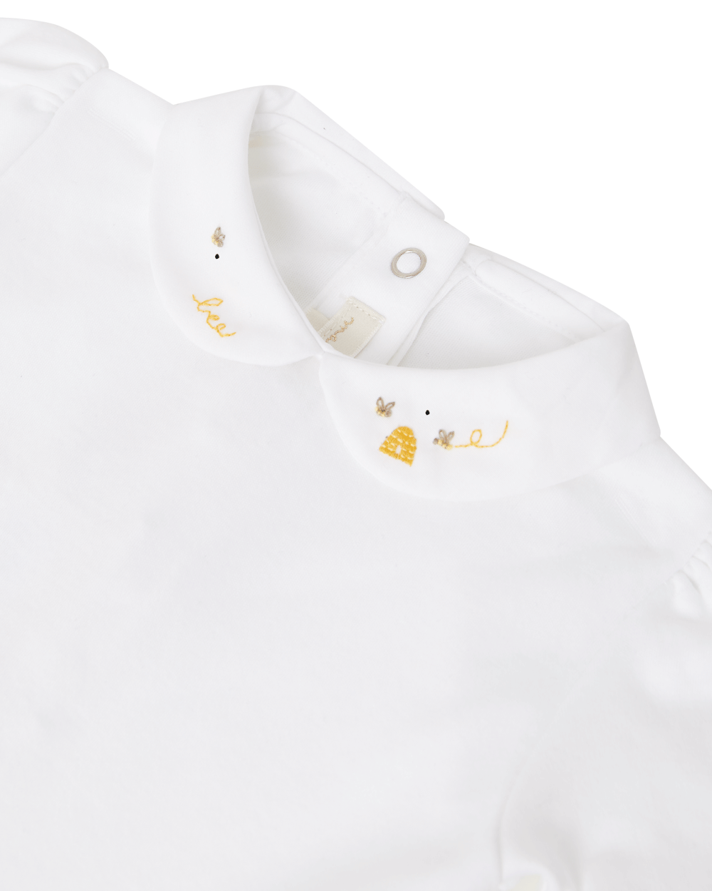 Alba Short Honeybee Embroidered Collar Onesie