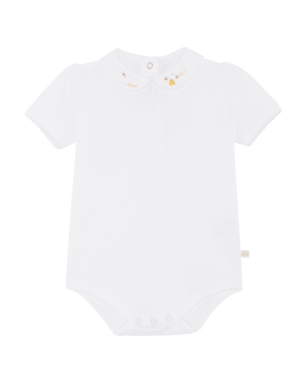 Alba Short Honeybee Embroidered Collar Onesie