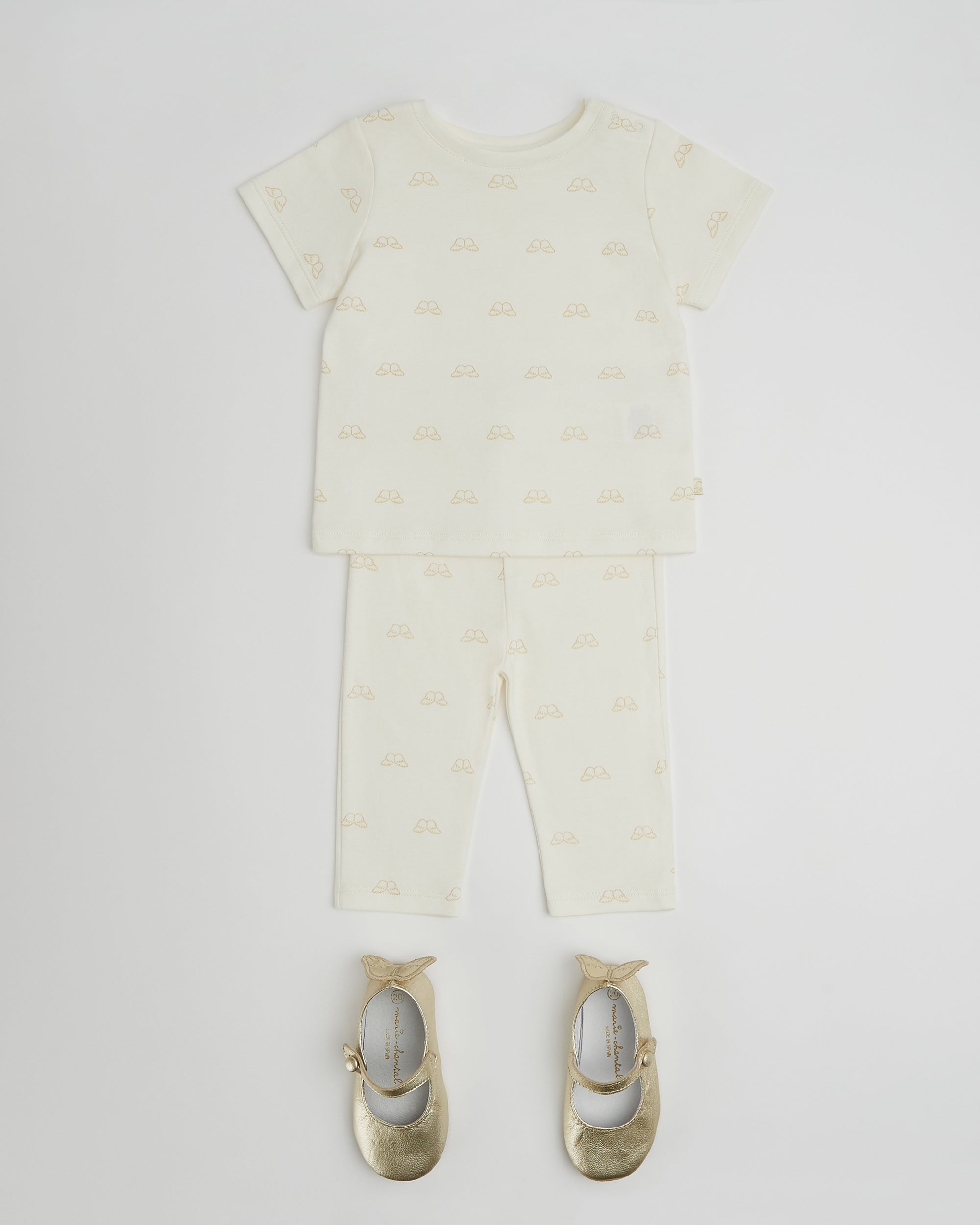 Angel Wing™ Two Piece Jersey Set - Baby Ivory