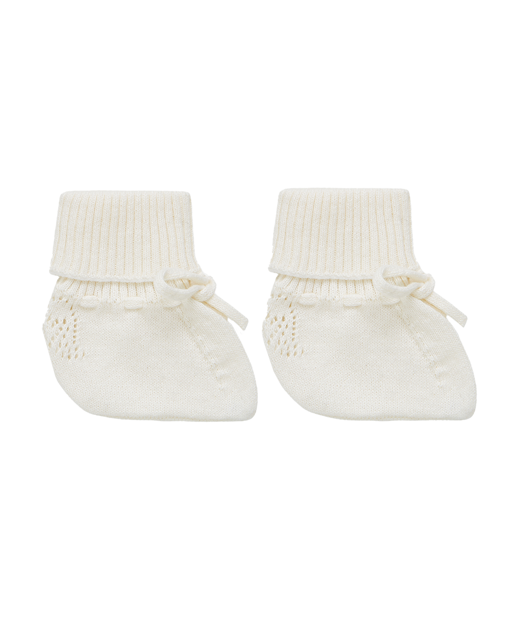 Angel Wing™ Knitted Booties - Ivory