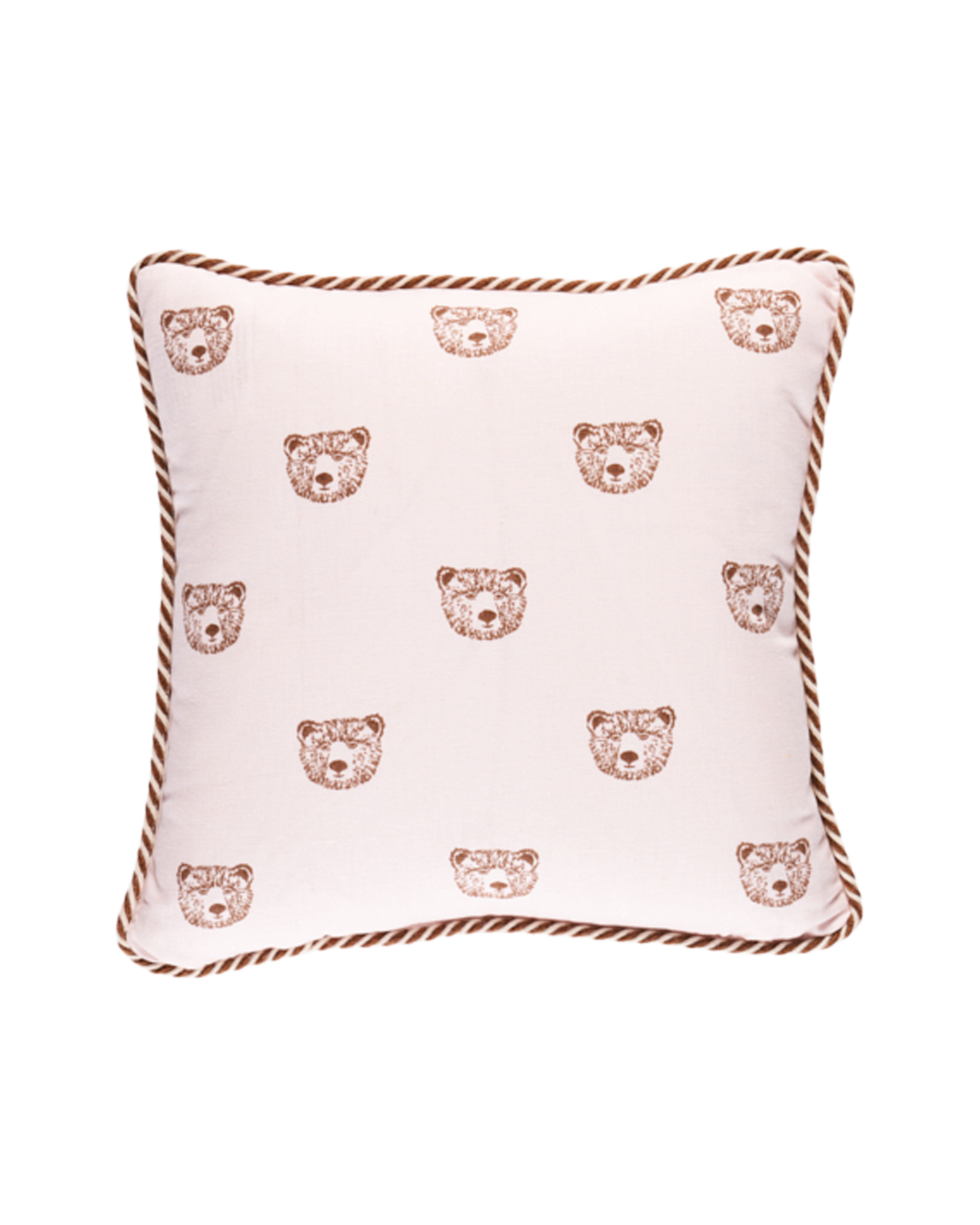 Bear Print Cushion Cover - Pink