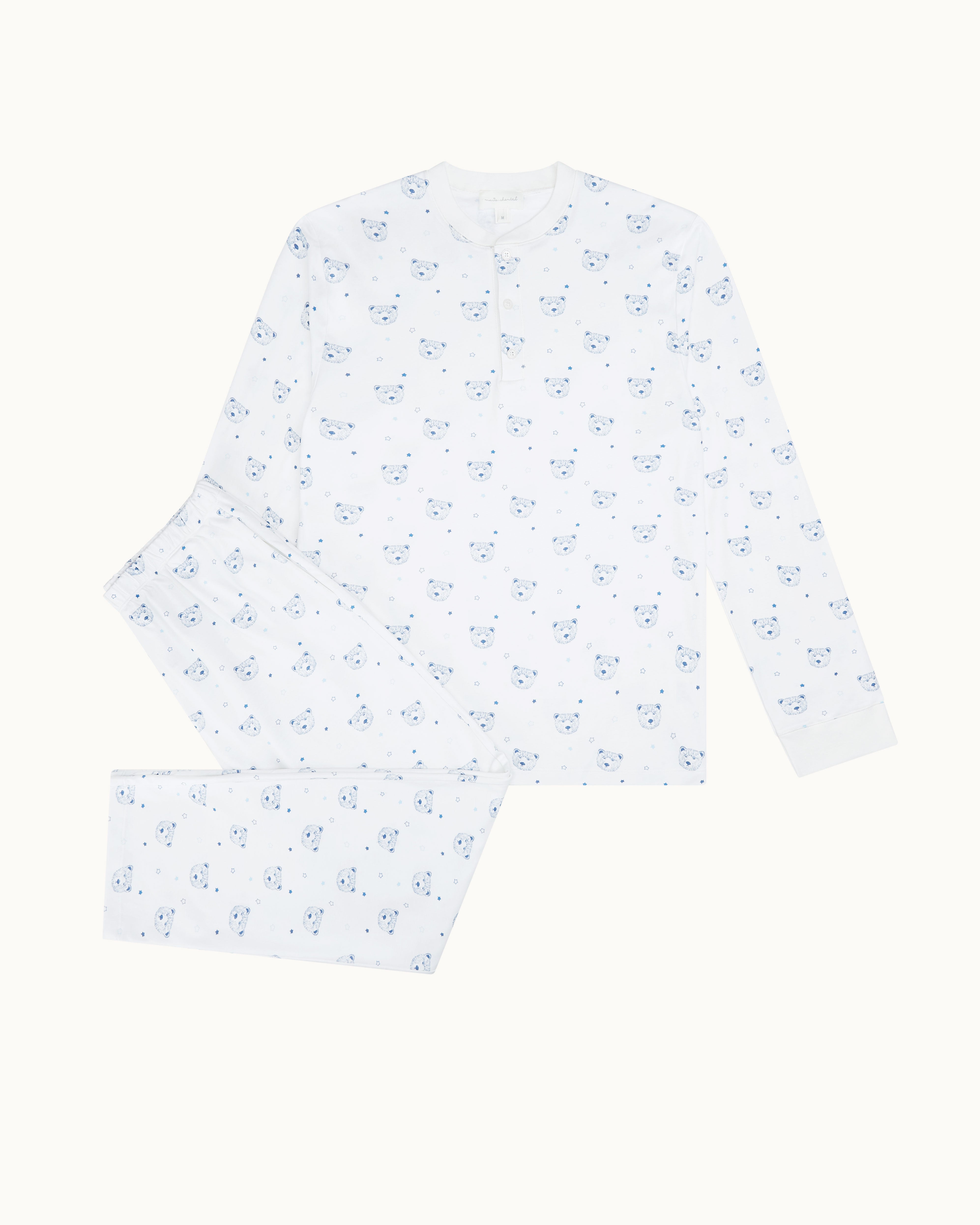 Bear Print Pyjama - Adult Blue