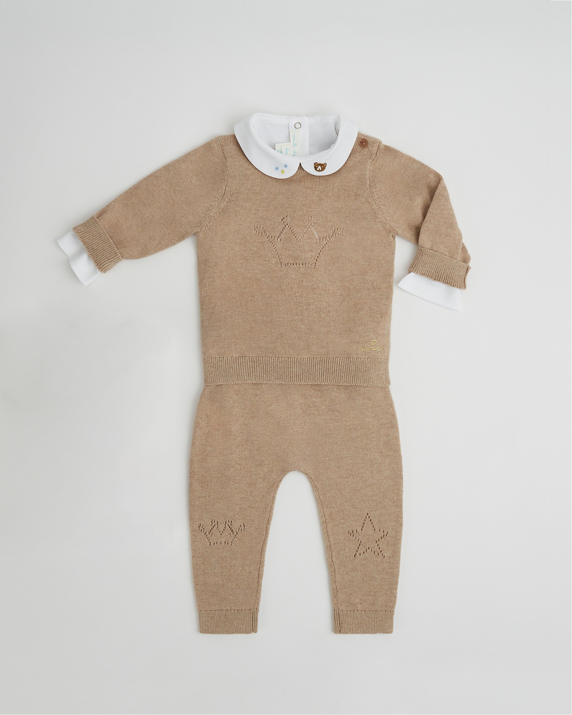 Little Bear Embroidered Collar Onesie