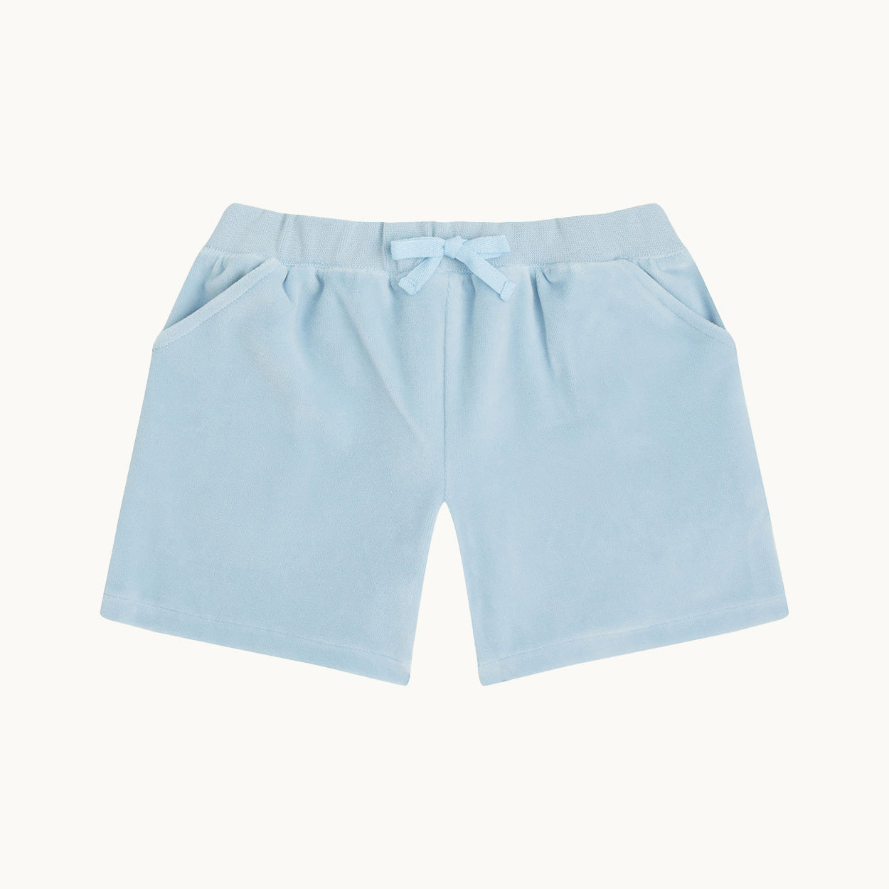 Velour Angel Wing Shorts - Child Dusty Blue