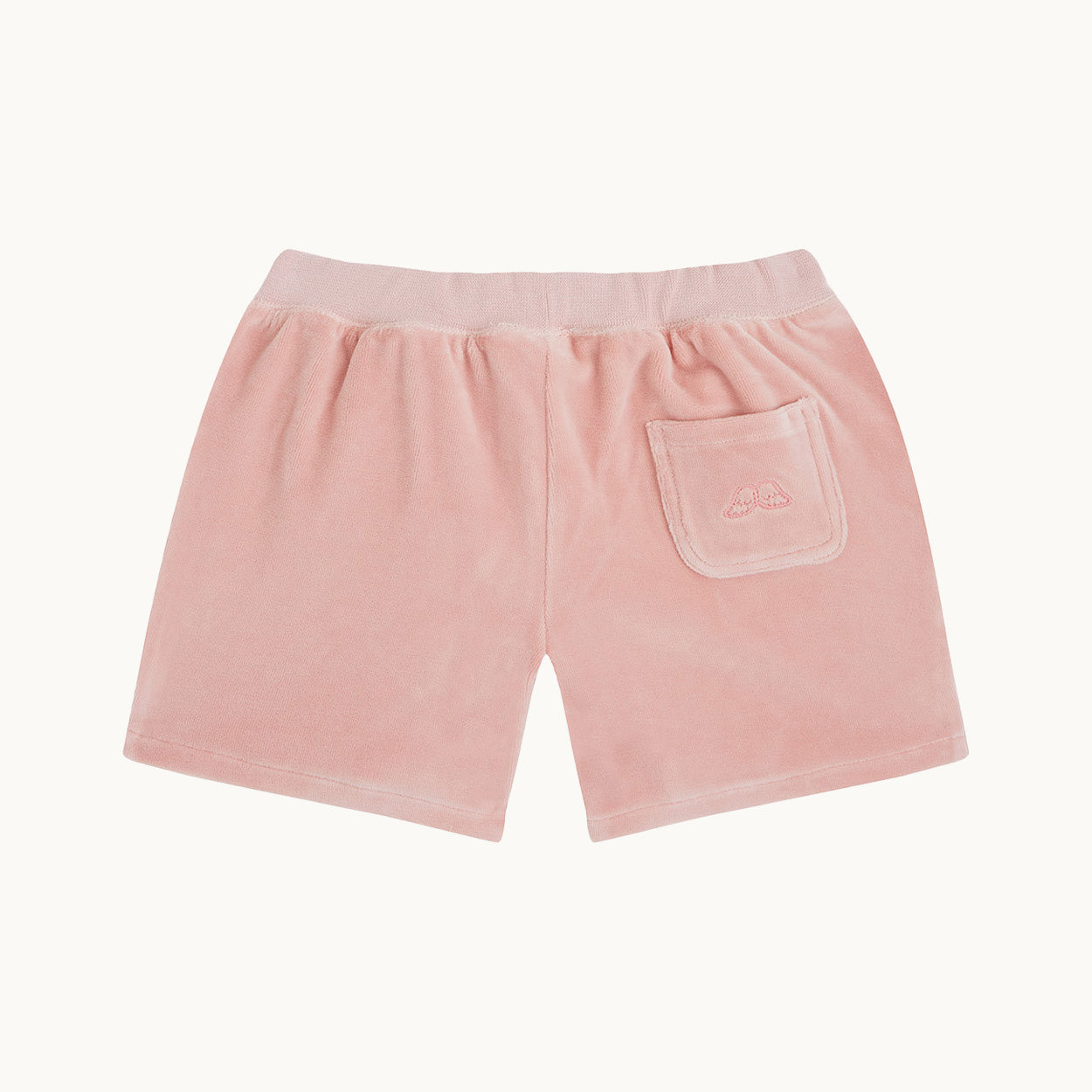 Velour Angel Wing Shorts - Child Pink