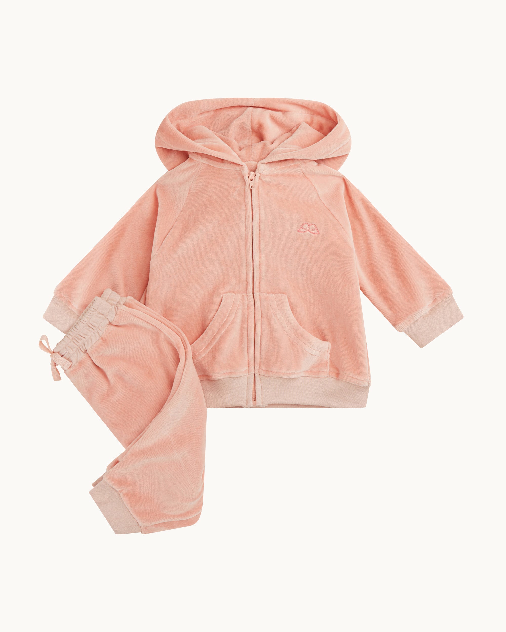 Velour Angel Wing™ Loungewear Set - Baby Dusty Pink