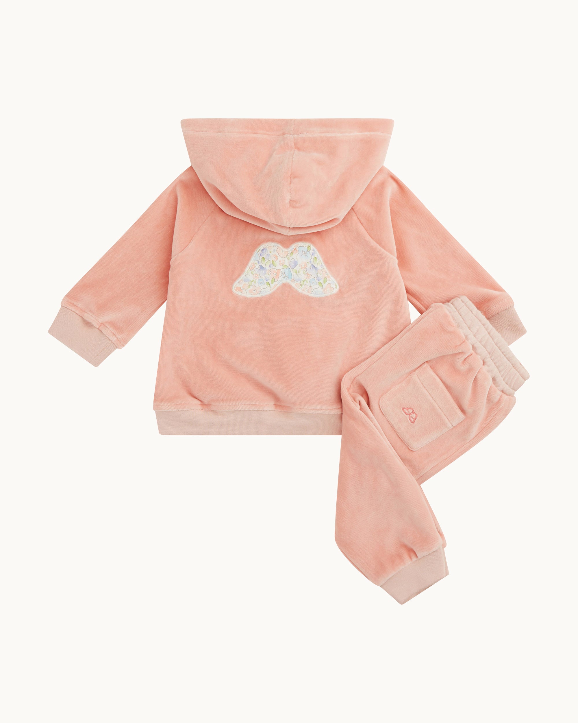 Velour Angel Wing™ Loungewear Set - Baby Dusty Pink