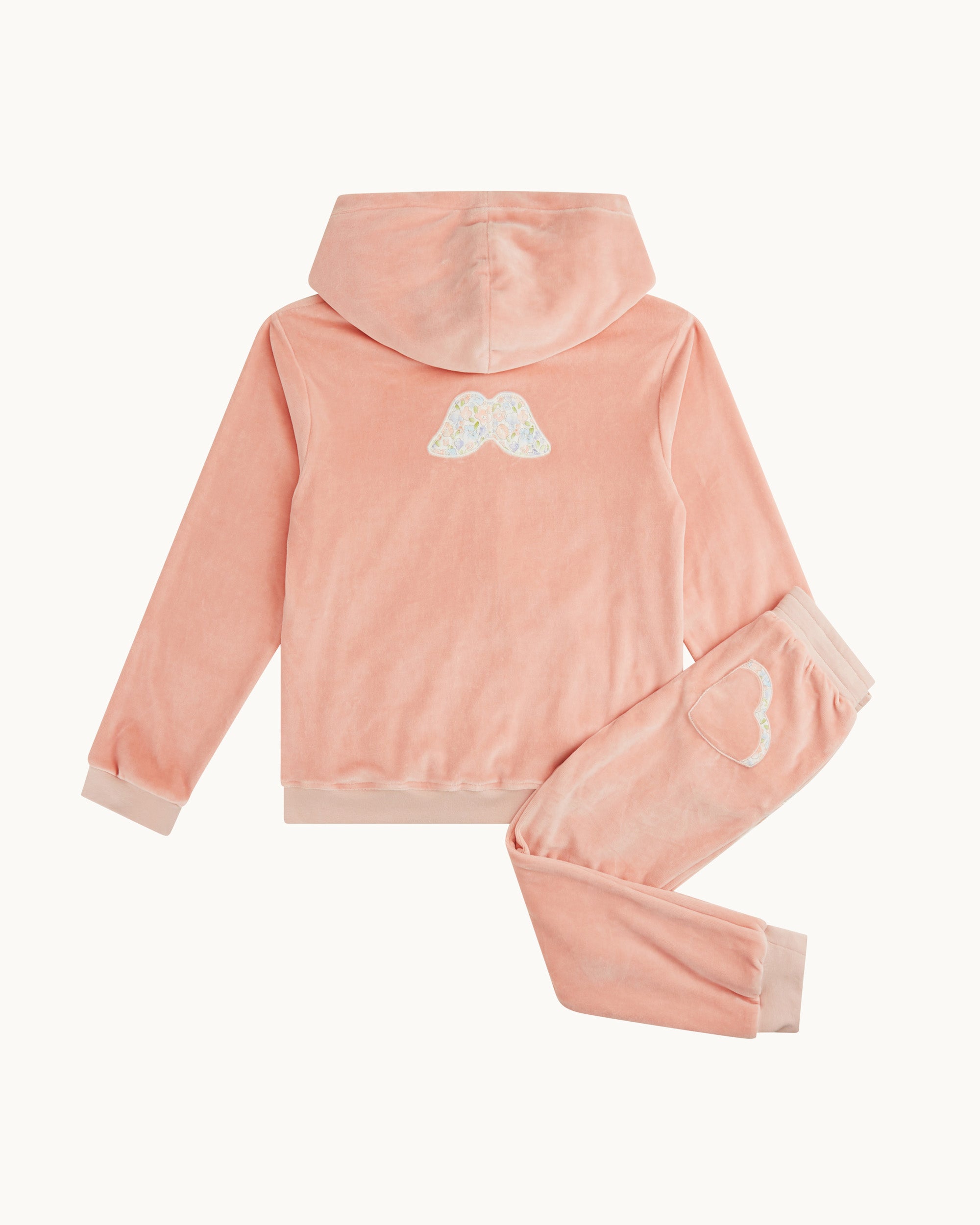 Velour Angel Wing™ Loungewear Set - Child Dusty Pink