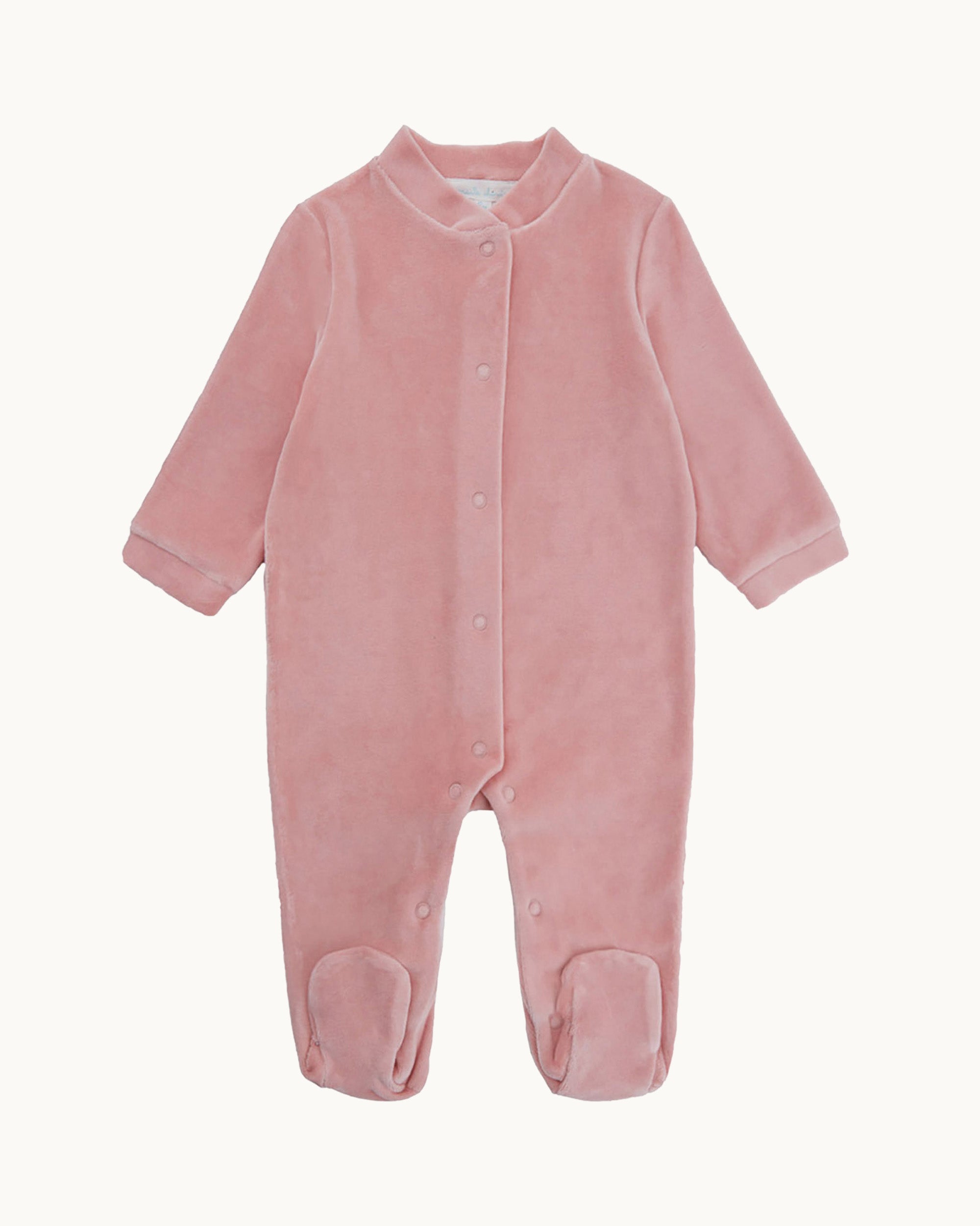 Velour Angel Wing™ Sleepsuit - Gold & Dusty Pink