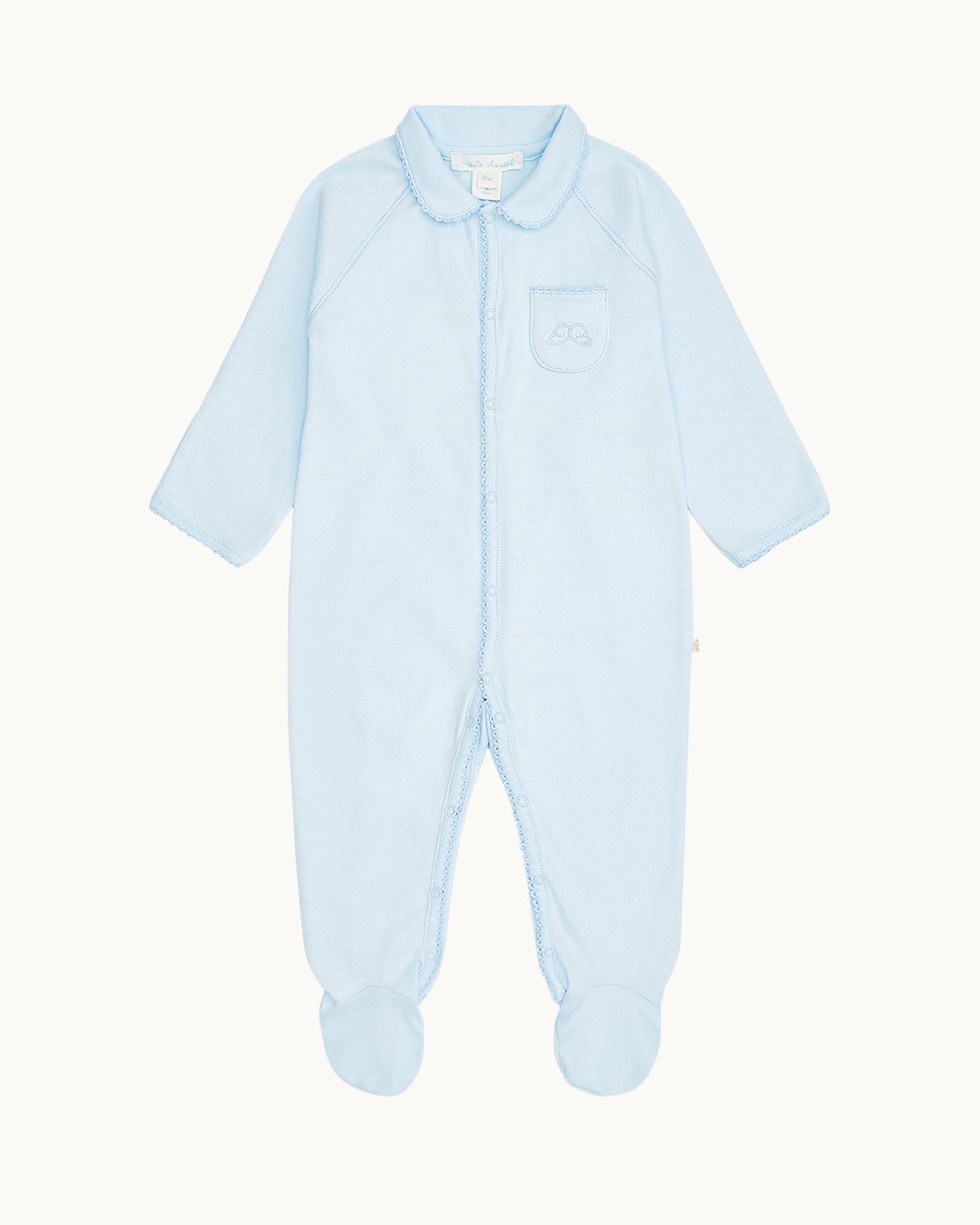 Angel Wing™ Pima Cotton Sleepsuit with Mittens