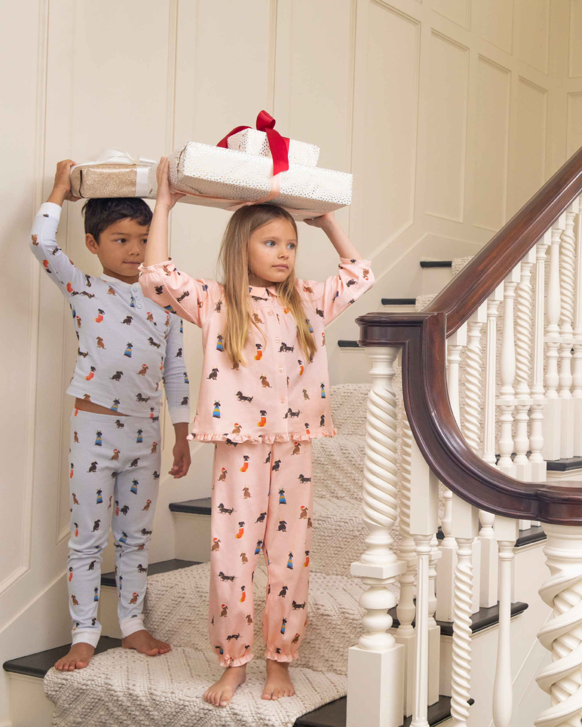 Christmas Dogs Pyjama - Child Blue