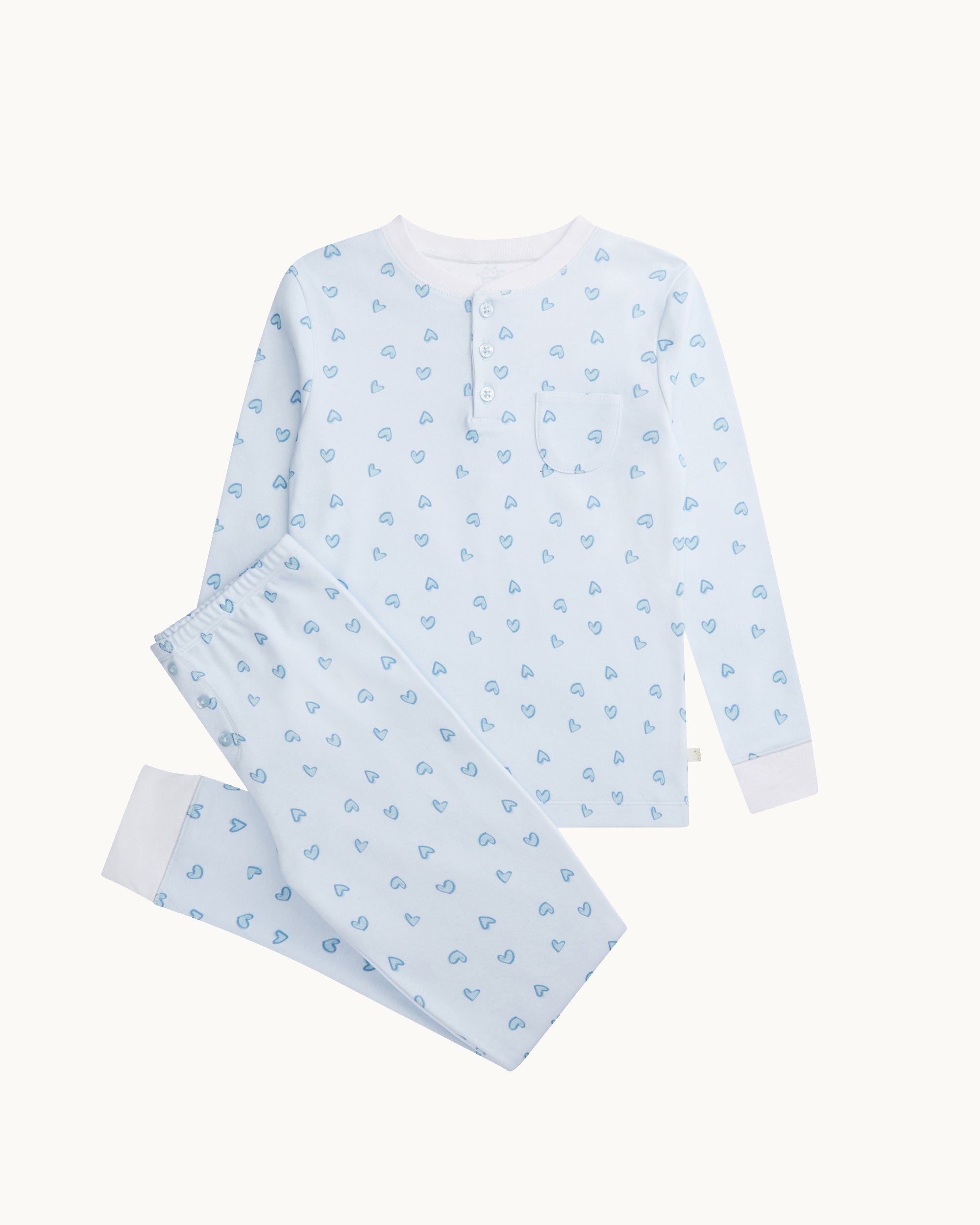 Love Heart Pyjama - Child Blue