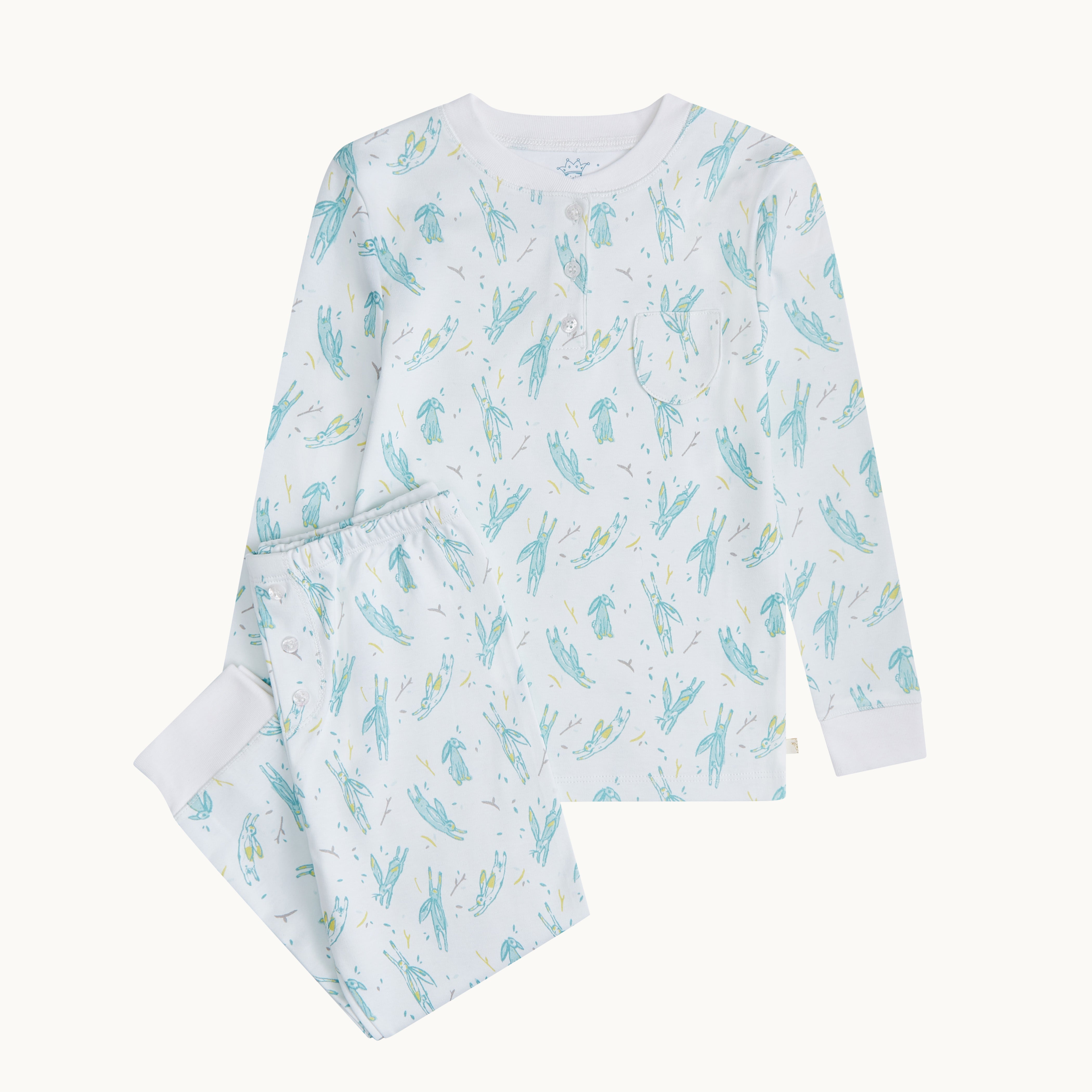 Little Bunny Pyjama Child - White/Blue