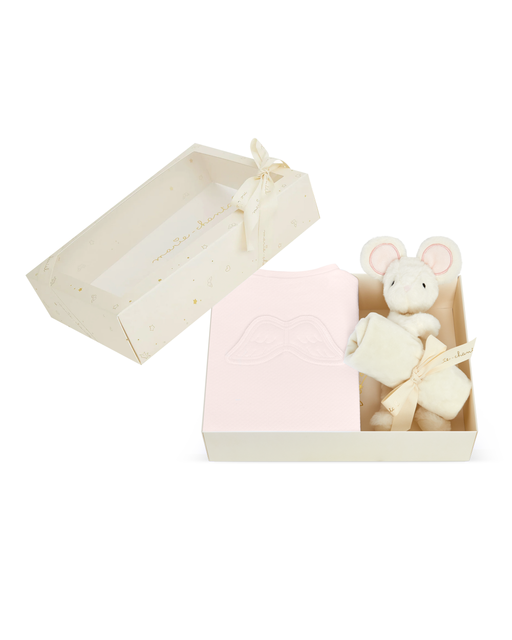 Sleep & Snuggle Pointelle Angel Wing Gift Set - Pink