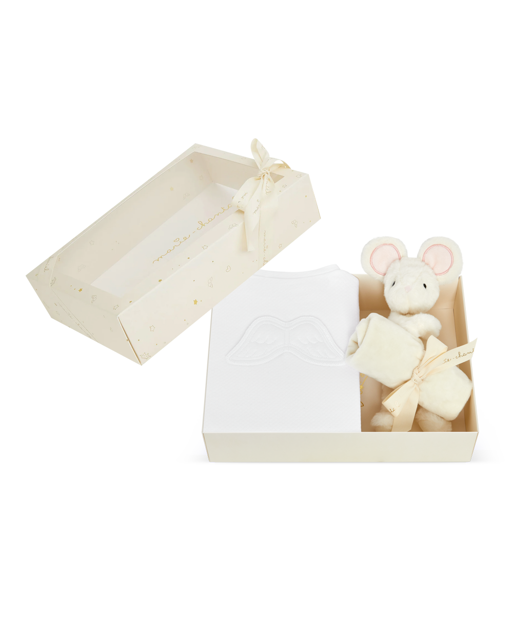 Sleep & Snuggle Pointelle Angel Wing Gift Set - White