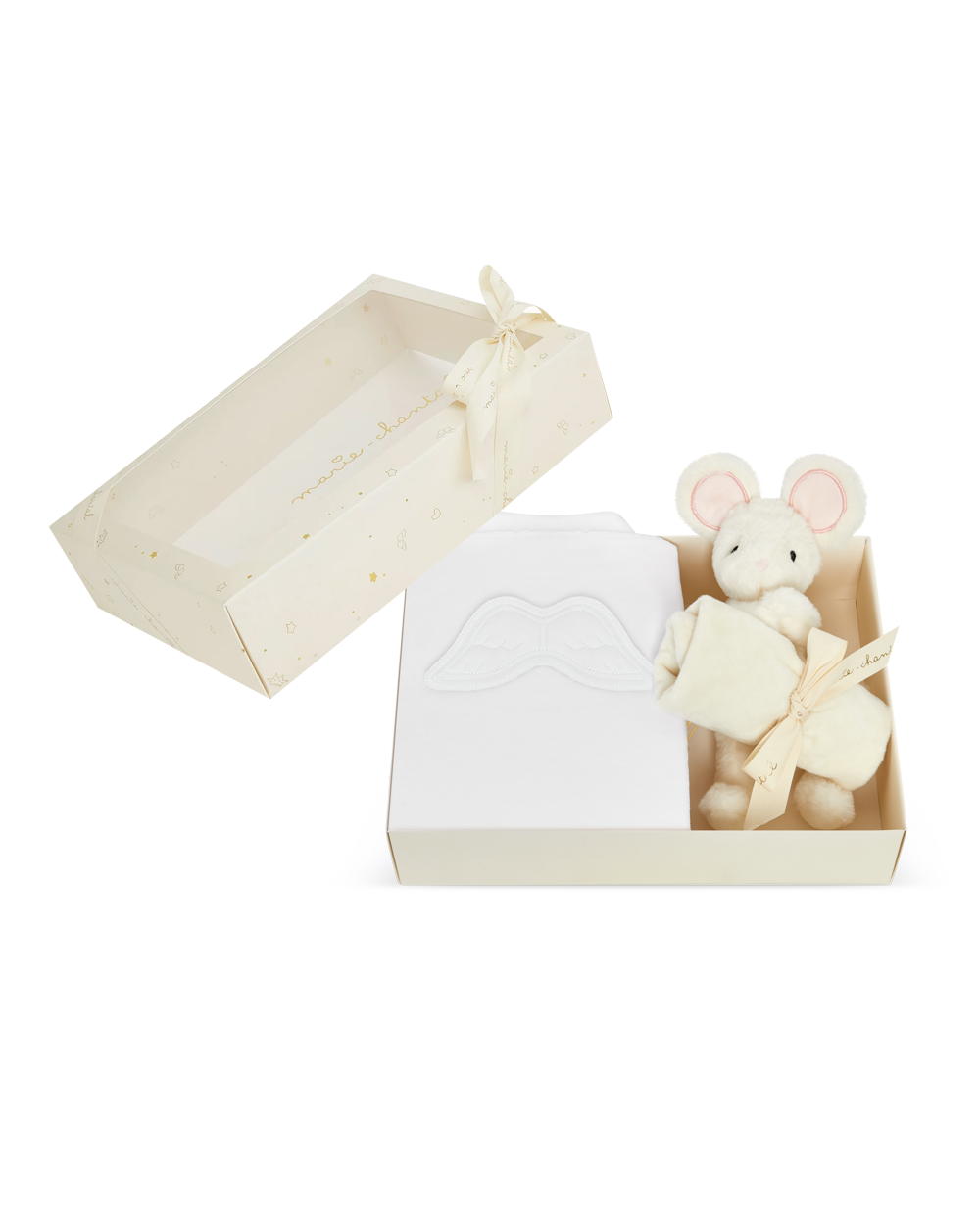 Sleep & Snuggle Velour Angel Wing Gift Set - White