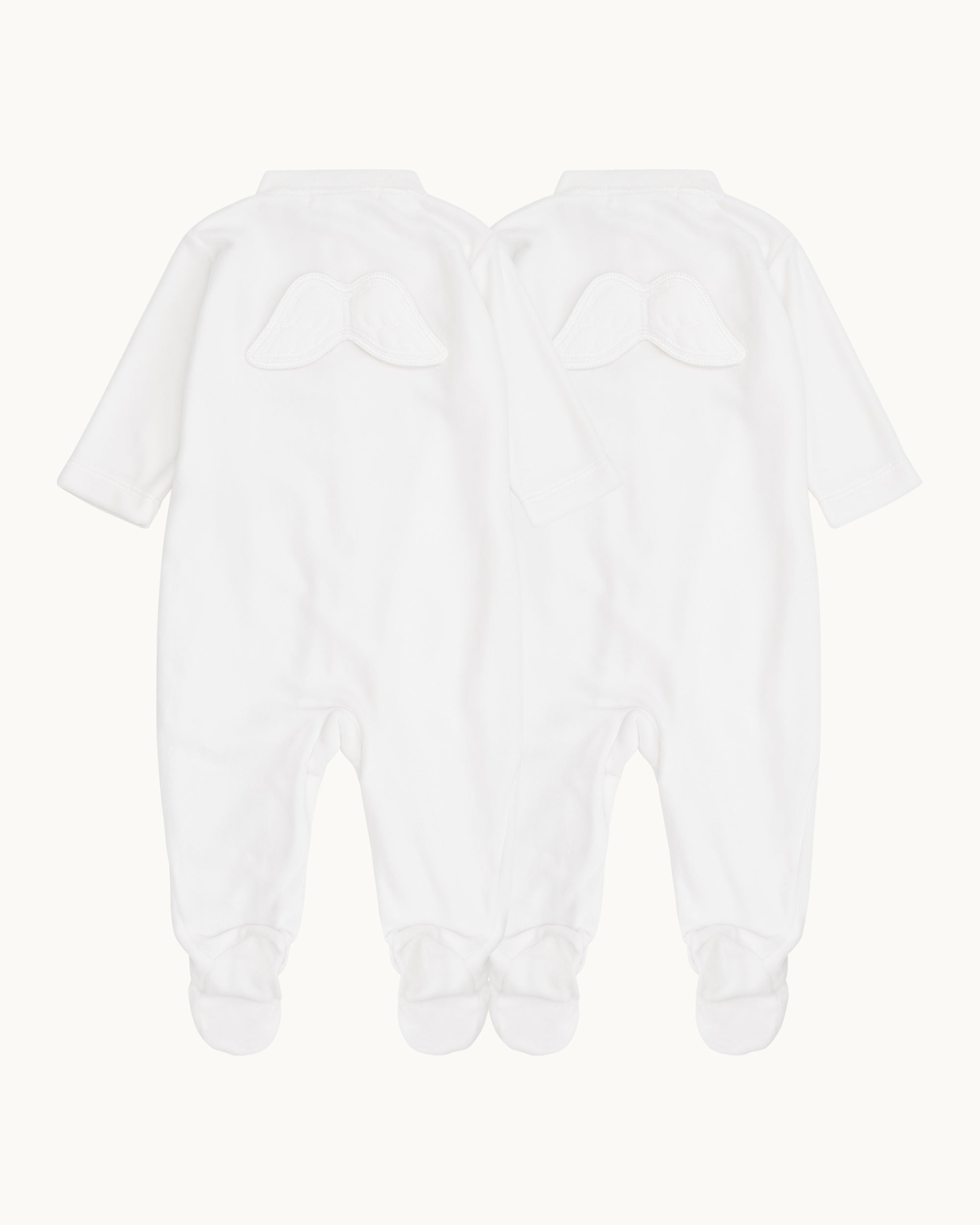 Set of 2 - Pointelle Angel Wing™ Sleepsuits - White